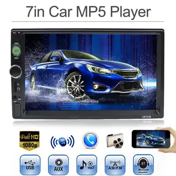 

VODOOL Universal 2Din 7" inch Touch Screen Car Stereo MP5 Player FM Radio Bluetooth Handsfree MP3 Audio Support Rear View Camera