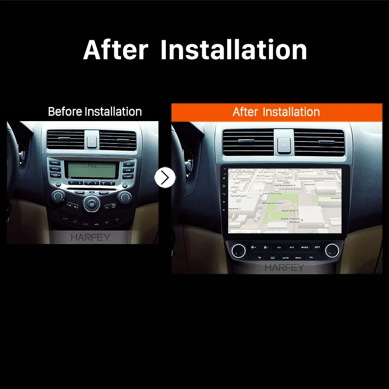 Top Harfey 10.1 inch Android 8.1 GPS Navigation 2Din Car Radio Multimedia Player Wifi Head Unit For Honda Accord 7 2003 2004-2007 5