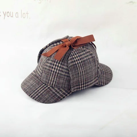 Новинка 2019 брендовая Кепка Шерлока Холмса твидовая бейсболка Deerstalker кепка для