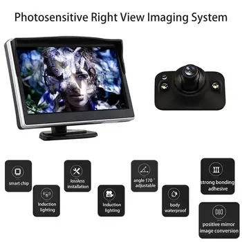 

Universal 5-inch Car Side View Imaging System Mini LED Sensing Car Side View Camera CCD High Definition Rear Front Backup Camera
