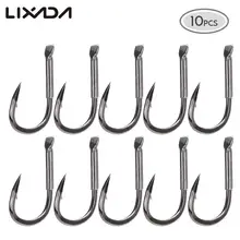 Lixada 10 шт./лот рыболовный крючок 4#/8#/12#/14#/16# утолщенный плоский корпус острый колючий углеродистая сталь с резиновым рукавом