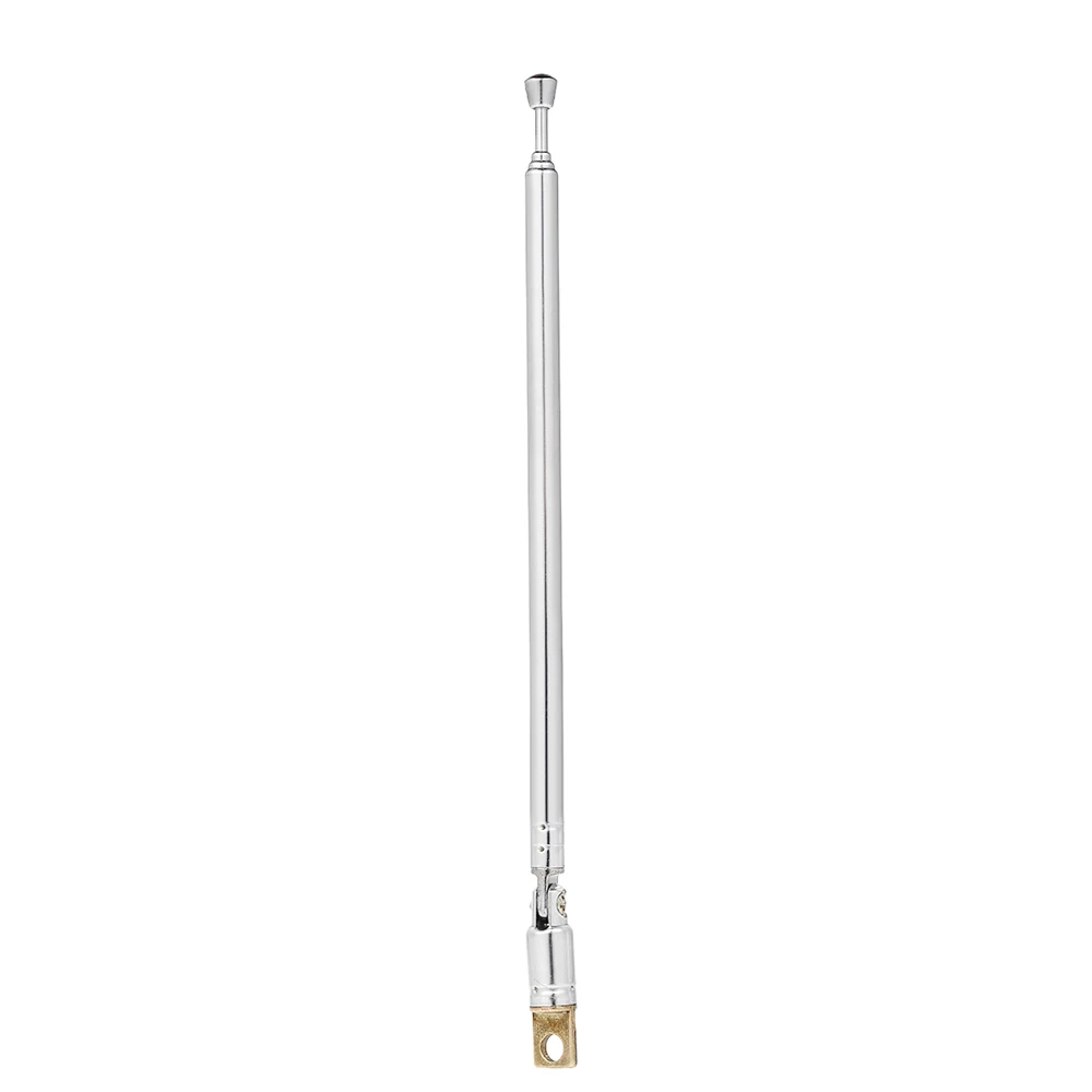 

Portable Telescopic FM Radio Antenna 45-450MHZ 4 Sections Chromium-plating Copper Antenna 360° Rotatable FM antenna