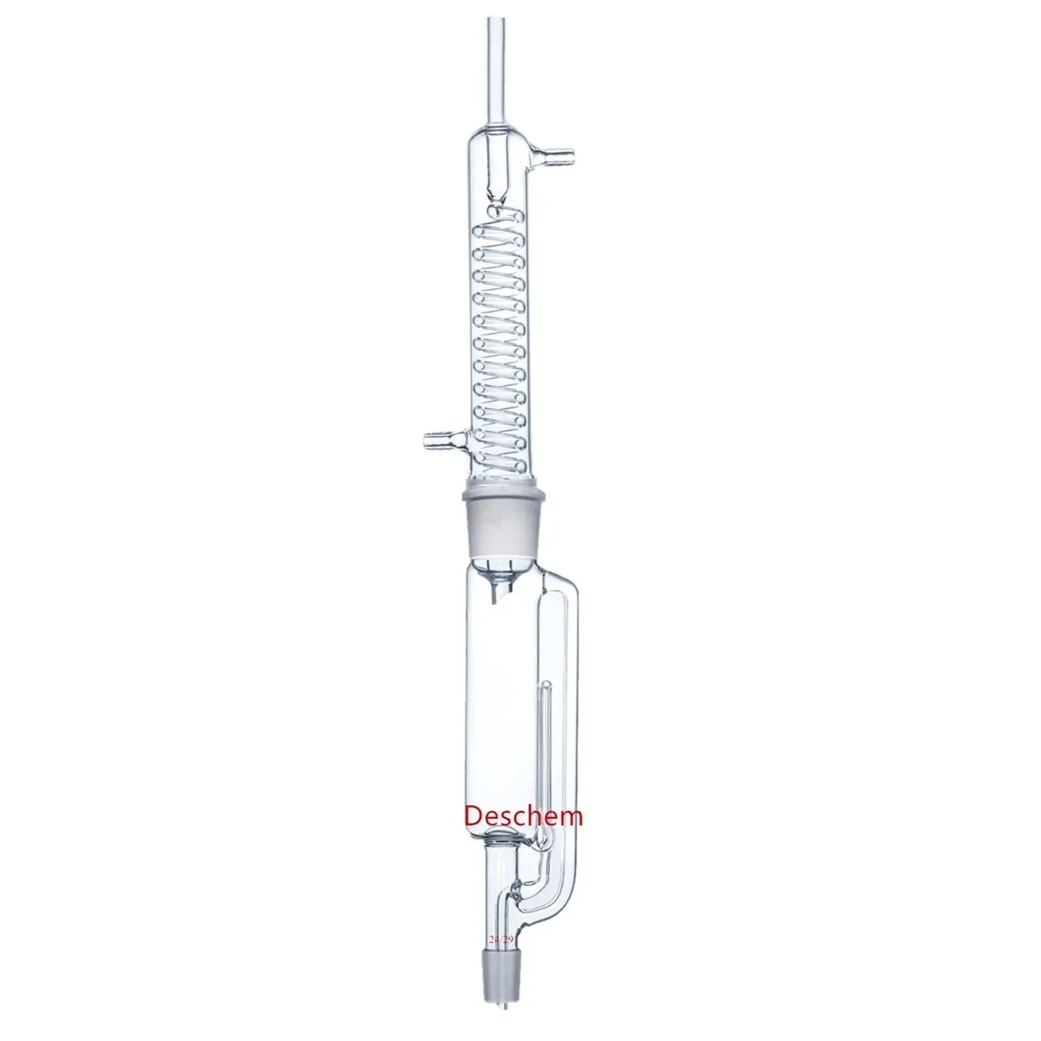 Deschem 500ml 24/29 Glass Soxhlet Extractor Body,W/Graham Coil Condenser