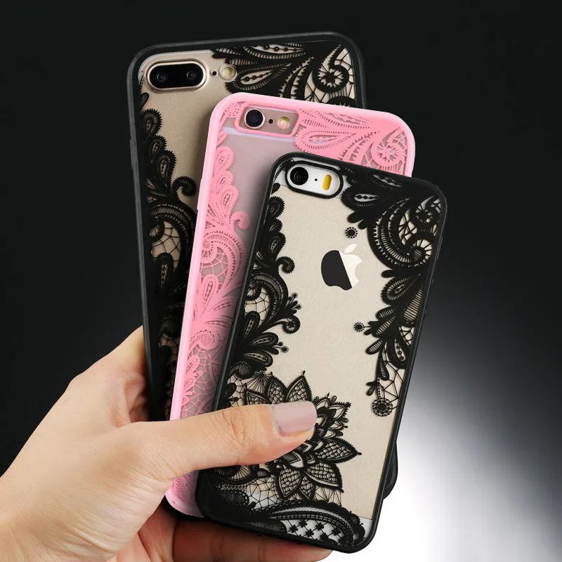 Lace Phone Case For Apple iPhone 7 XR XS MAX Luxury Flower Patterned Sexy Silicone Shell X 6 8 6s Plus |