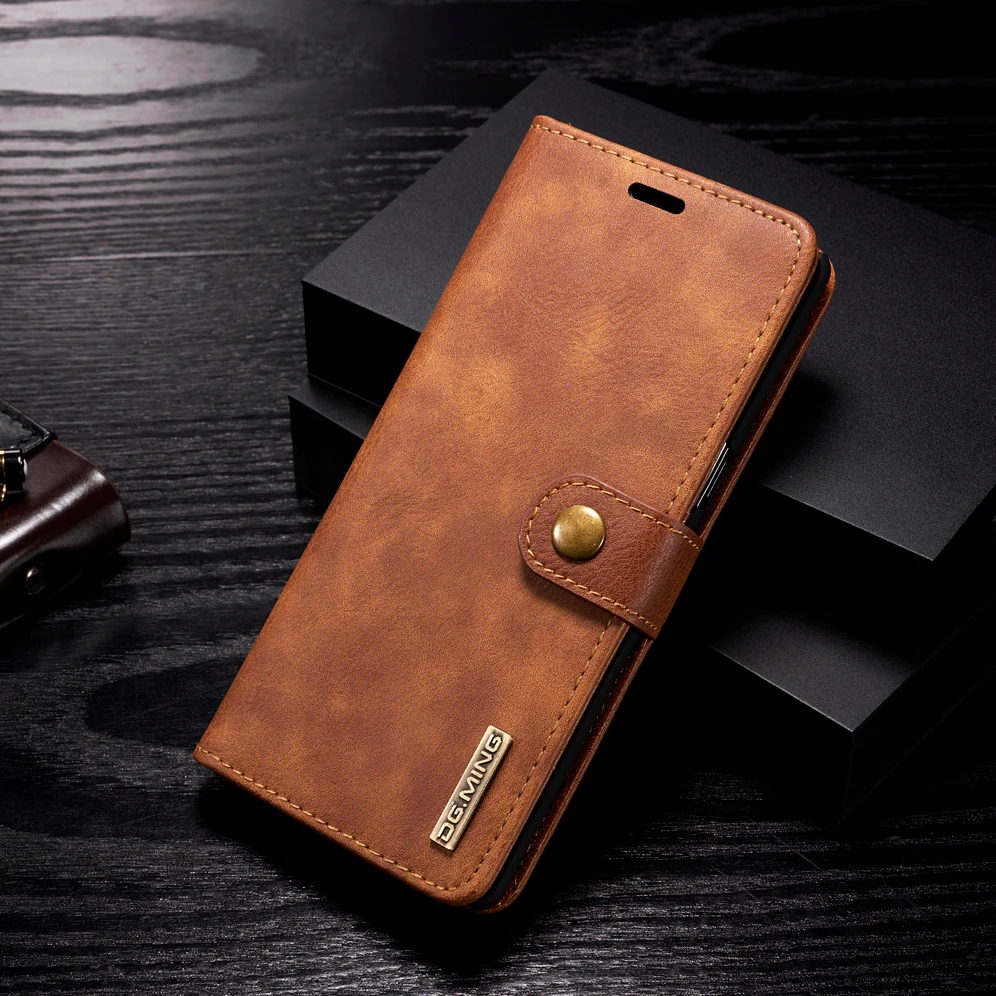 

DG.MING Wallet Case For Huawei Mate 20 lite 20 Pro Cases Retro Cowhide Leather Magnetic Detachable Flip Cover
