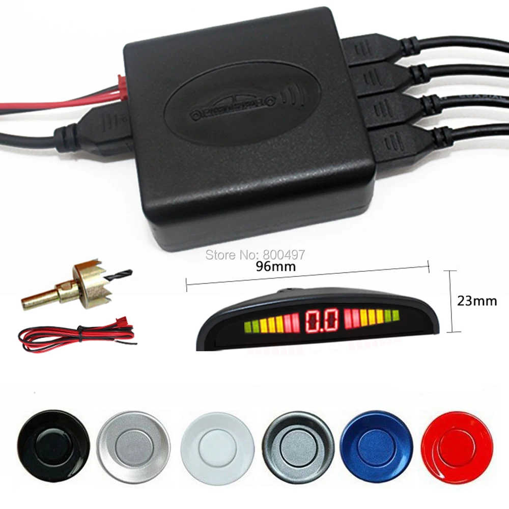 

New Car LED Parking Sensor Reverse Backup Radar Parking Assistance System With 22 mm Universal Sensors 6 Colors Available
