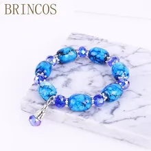 Браслет с хрустальной подвеской браслет дамы ювелирные изделия бусины Цыганский браслет черный Горячая Мода boho Стиль Большой cc Дамы ювелирные изделия ccc