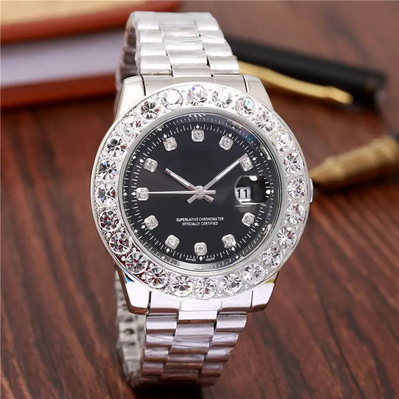 

Reloj Hombre Luxury Designer Mens Watches Automatic Day Date Wristwatch Top Brand Fashion Men Diamond Watch New Tag Quartz Clock