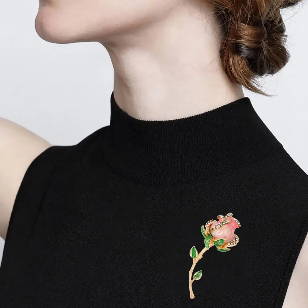 

Fashion Korea Women Rhinestone Inlaid Flower Brooch Pin Clothes Decor Jewelry Gifts For Evening Party Female Clothing Decoration