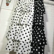 Женская юбка в пол Асимметричная Женская юбка модная шифоновая юбка