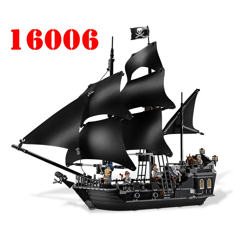 Совместимость 4195 и 4194 Пираты Карибского моря черный жемчуг модель пиратского корабля строительные блоки комплекты кирпичей игрушки для