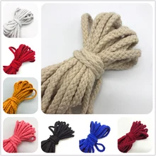 Artesanía de cuerda de algodón para decoración, 5 yardas y 6mm, cuerda trenzada decorativa para decoración hecha a mano, cordón de hilo