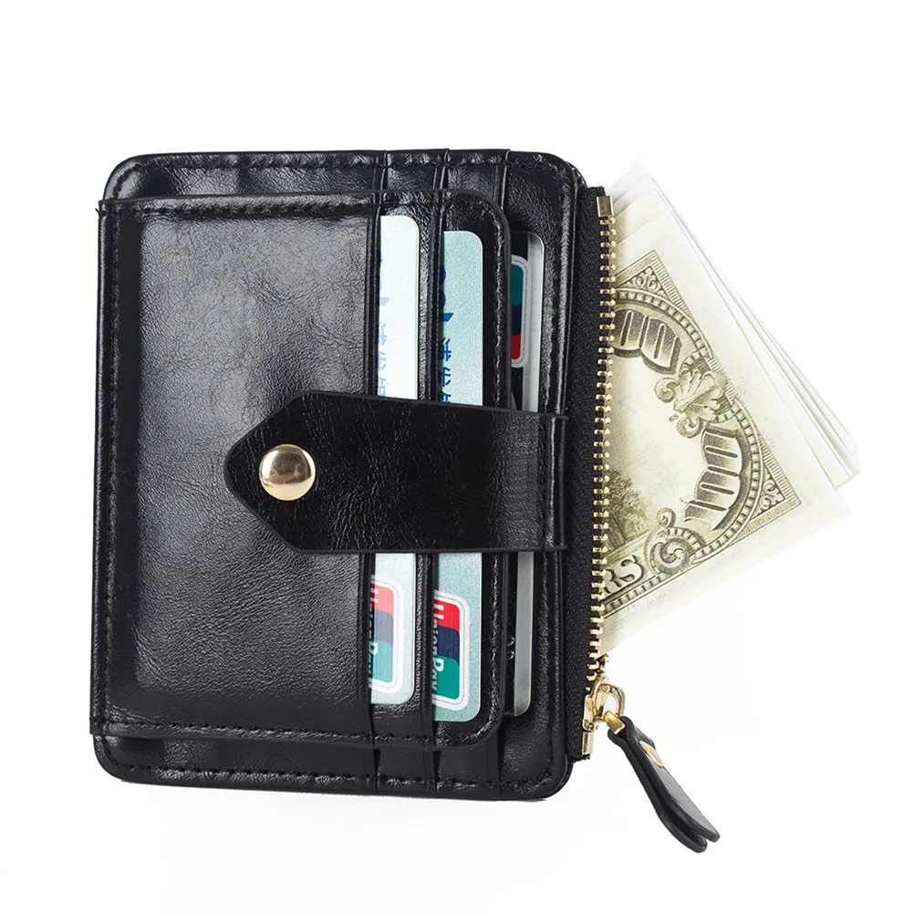 Женский Мужской кошелек женский мужской кошелек портмоне мужской масляный воск кожа 2 цвета 5 карт кошелёк с кармашком для монет с RFID чехол