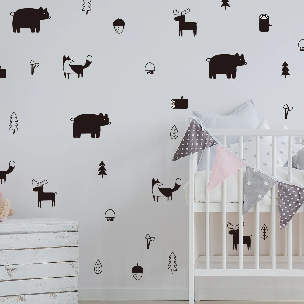 Funlife DIY Elk Fox геометрический Рождественский домашний Декор стикер в скандинавском