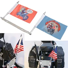 Premium Christmas Santa Biker License Plate Frame Double Pole Holder Flag Mast Kit For Decorative Motorcycles Universal