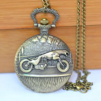 

Popular Leopard Riding Motorcycle Quartz Pocket Watch Retro Innovative Design Pocket Watch Unisex Casual Wild Table