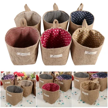 

Nosii Cotton Linen Hamper Hanging Clothes Bag Home Gadget Storage Organizer Foldable Basket Bin