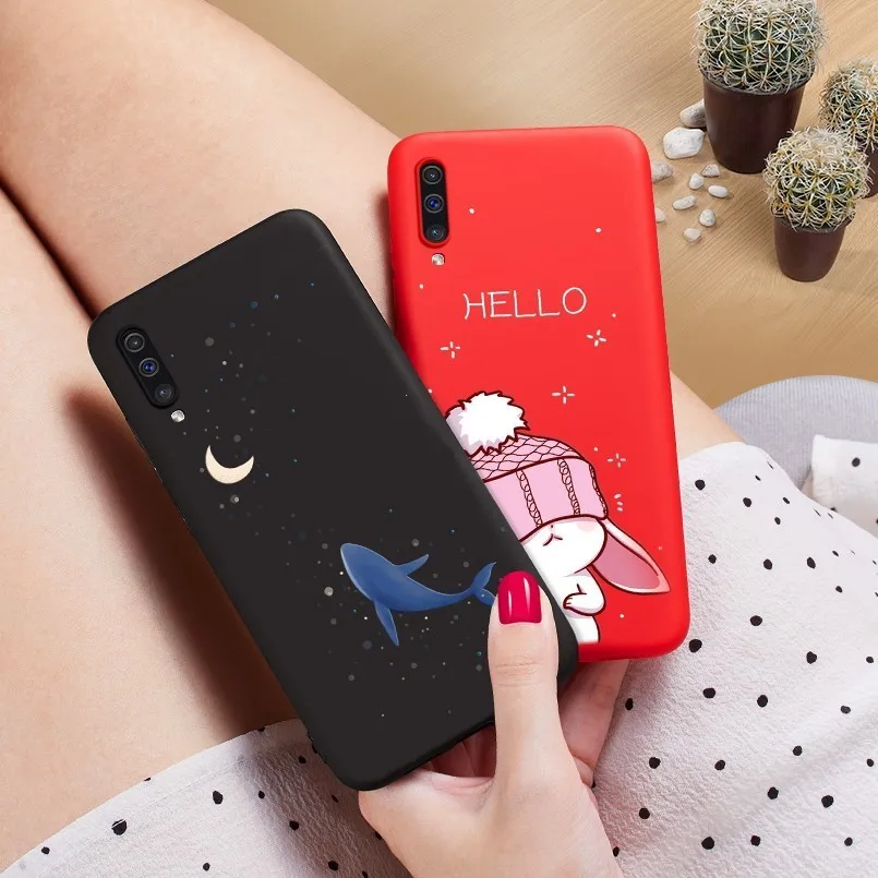 Space Planet Case For Samsung A50 Case 3D Relief Cute Animal Cover For Galaxy A30 A6 A7 A8 Plus 2018 Shockproof Bumper Rabbit