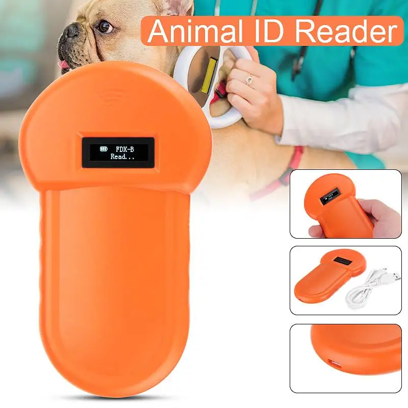 

Portable LCD Display Animal Microchip Scanner Tag Barcode Scanner ISO11784/11785 134.2KHz FDX-B Pet RFID Chip Reader For Dog Cat