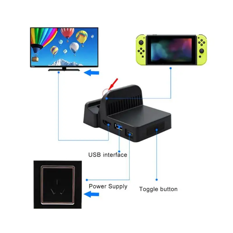 المحمولة التبريد نوع C التلفزيون حوض قاعدة ل Nintend التبديل المضيف 4 K HDMI الإسقاط حامل تلفاز ل NS دعم بلوتوث اتصال