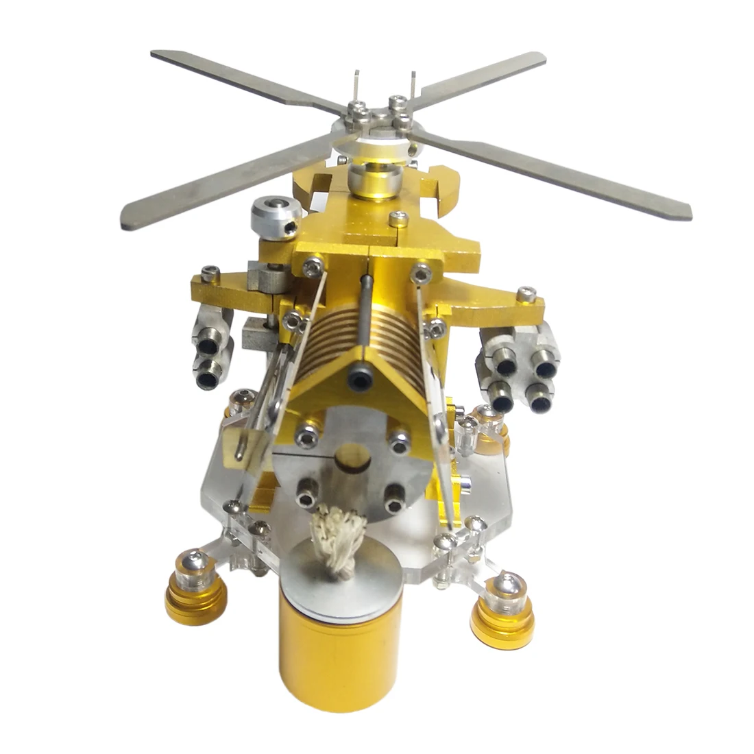 

Discovery Toys Armored Edition Helicopter Horizontal Single Cylinder Vacuum Stirling Model Educational Toy Gift For Kid Children