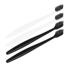 4 шт зубная щетка Bamboo Charcoal Pappus зубная щетка домашняя зубная щетка с головкой коробка(черный и белый