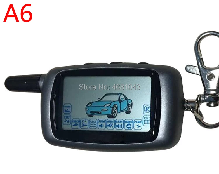 

Wholesale twage A6 LCD Remote Control Key chain For Vehicle Security Two Way Car Alarm StarLine A6 Keychain