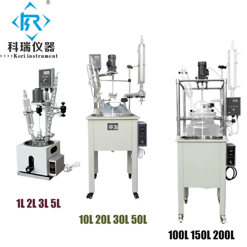 5L лабораторные стеклянные реакторы дистилляционный реакционный сосуд с тефлоновая мешалка W нагрев воды ванна с Вакуумный конденсатор цена
