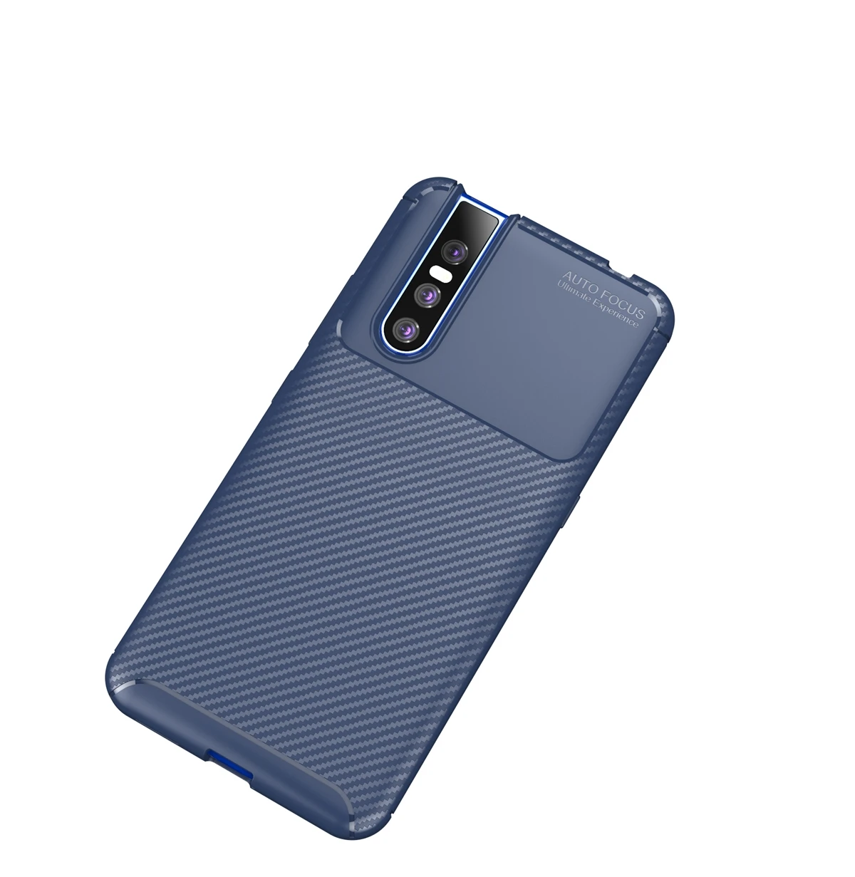 for Vivo V15 Pro Case Slim Fit Soft TPU Phone Case Shockproof Carbon Fiber Dual Layer Silicone Armor Cover Full Ptotection