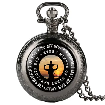 

Luxury Quartz Pocket Watch Retro Love Dad Series Pocket Watches for Child Full Cover Pendant Gift for Pocket Watch With Necklace
