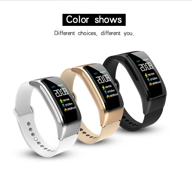 

Bakeey B31 bluetooth Earphone Wristband Women Men Blood Pressure Blood Oxygen Test support Take Photos Black Gold Silver