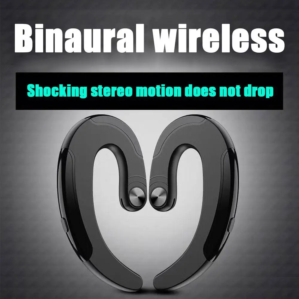 Binaural Cordless Headphones Wireless Bluetooth Stereo Earphones Portable Ear Hook Earbuds Sports Headset Bone Sensor Earphone