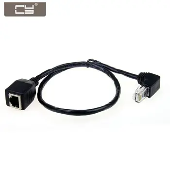 

CYDZ Down Angled 90 Degree 8P8C FTP STP UTP Cat 5e Male to Female Lan Ethernet Network Extension Cable 50cm