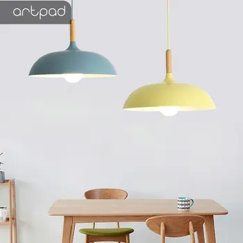 

Nordic Colorful Led Pendant Lamp For Dining Room Kitchen Living Room Adjustable Macaron Lampshade Ceiling Hanging Lighting E27