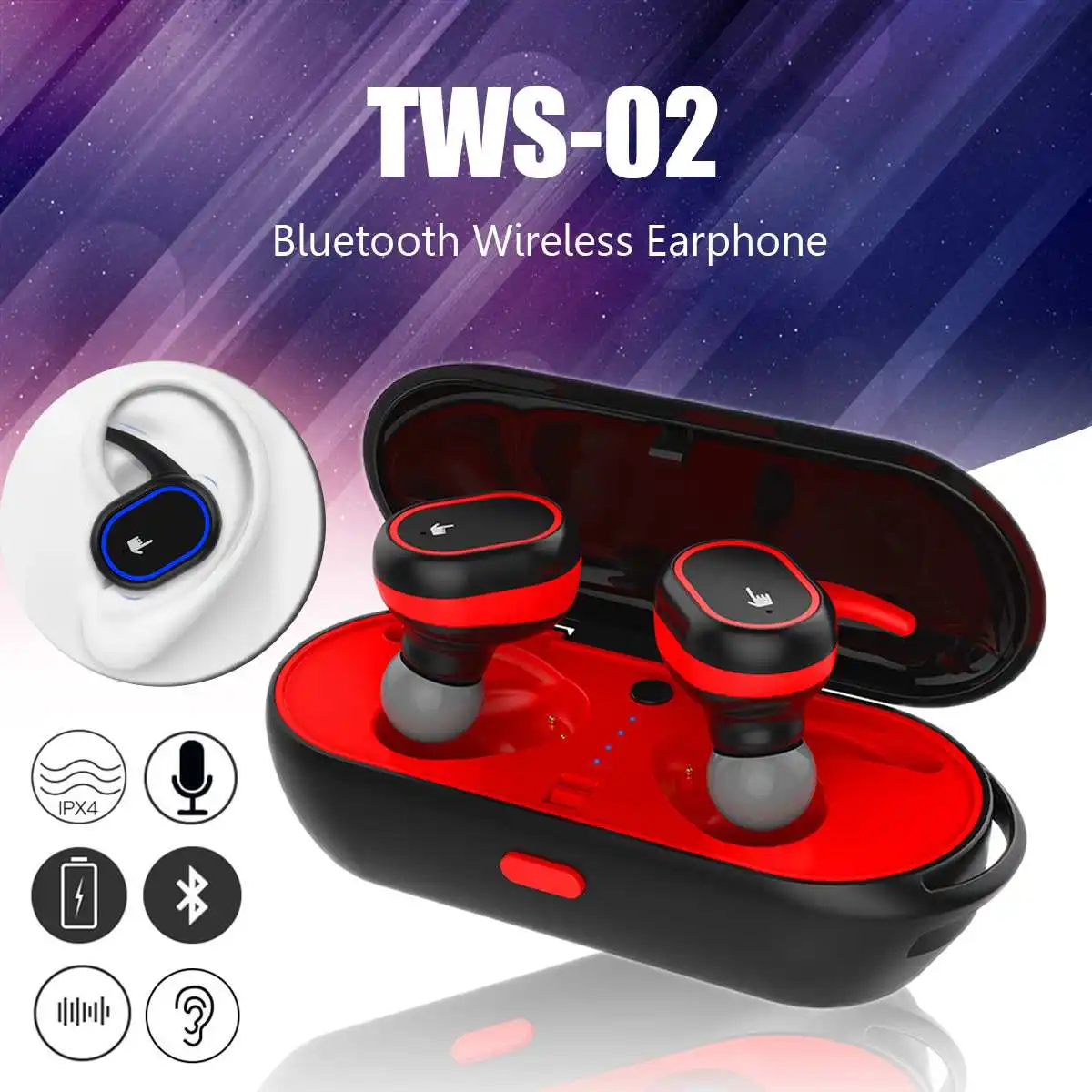 

TWS Wireless Earbuds 4.2 bluetooth Wireless Earphones Headset Twins Earbuds Sport Earphone + Charging Box For iPhone for Samsung