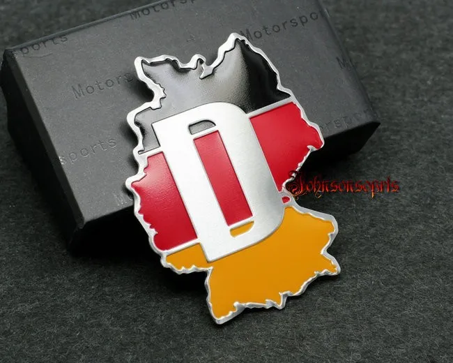 New arrive for France F ENGLAND Germany D ITALY Map Flag aluminum 3D Badge Emblem car sticker  good quality