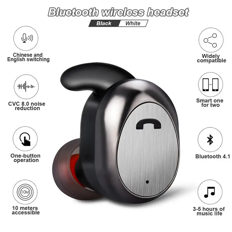 Мини Беспроводные спортивные Bluetooth наушники вкладыши портативное