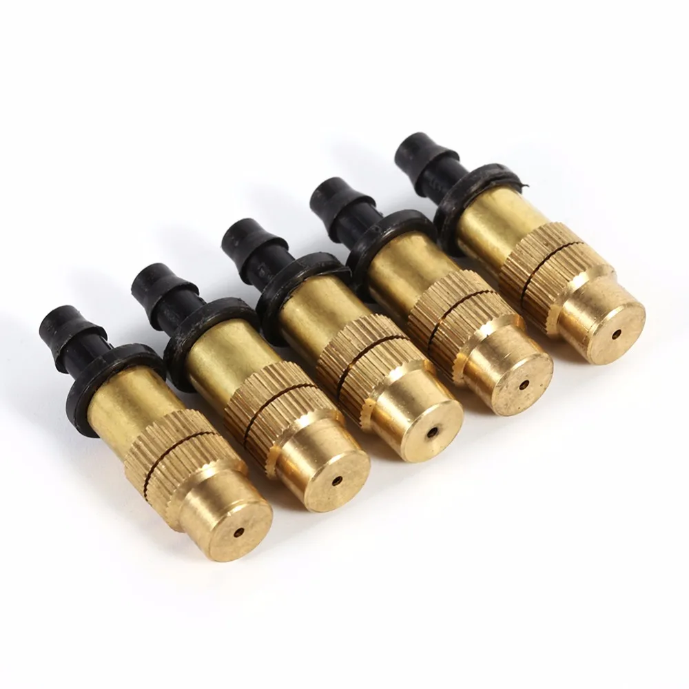 

5pcs Garden Spray Nozzle Adjustable Brass Misting Hose Connector Gardening Outdoor Sprinkler For Irrigation