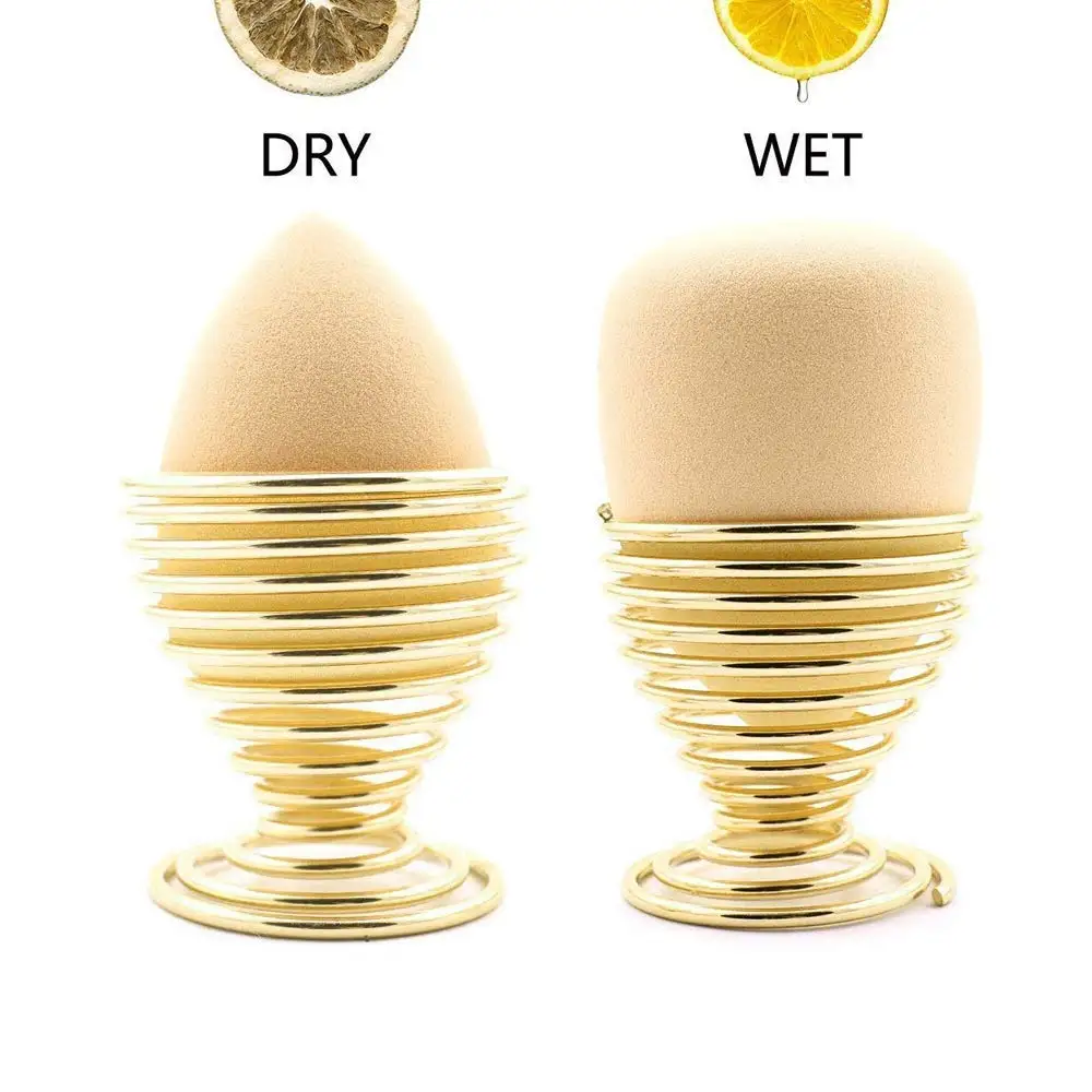 Murah 3 Pack Beauty Sponge Blender Pemegang Makeup Sponge Dukungan Pengeringan Rak Telur Powder Puff Display Stand Gold Jual 3 Pack Beauty Sponge Blender Pemegang Makeup Sponge Dukungan Pengeringan Rak Telur Powder Puff Display Stand Gold