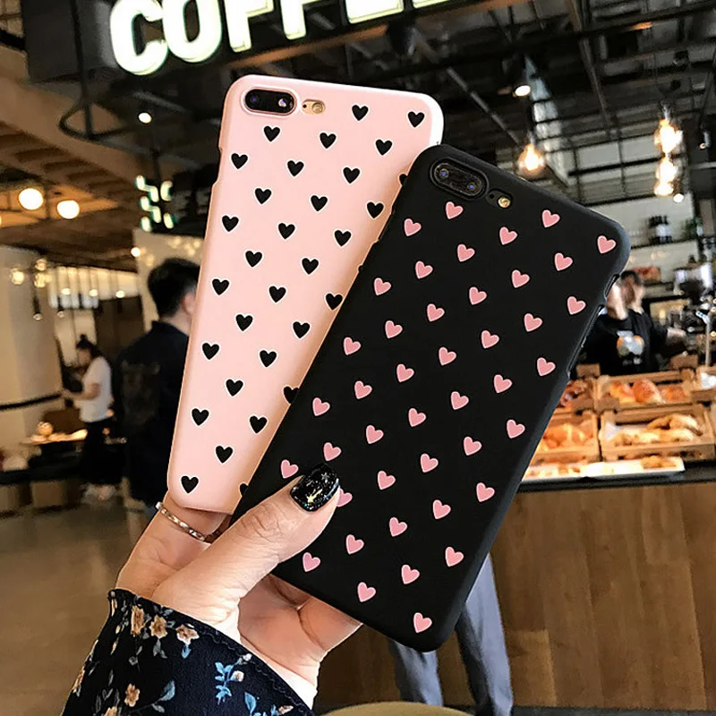 

Lovebay For iPhone X XR XS Max 6 6s 7 8 Plus 5 5s SE Phone Case Fashion Cute Cartoon Love Heart Ultra Thin Hard PC For iPhone X