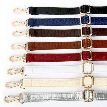 

4 Metal Colors! Adjustable Replacement Shoulder Bag Strap Crocodile Pu Leather Straps For Purse, Bags, Handbags Alligator Belts