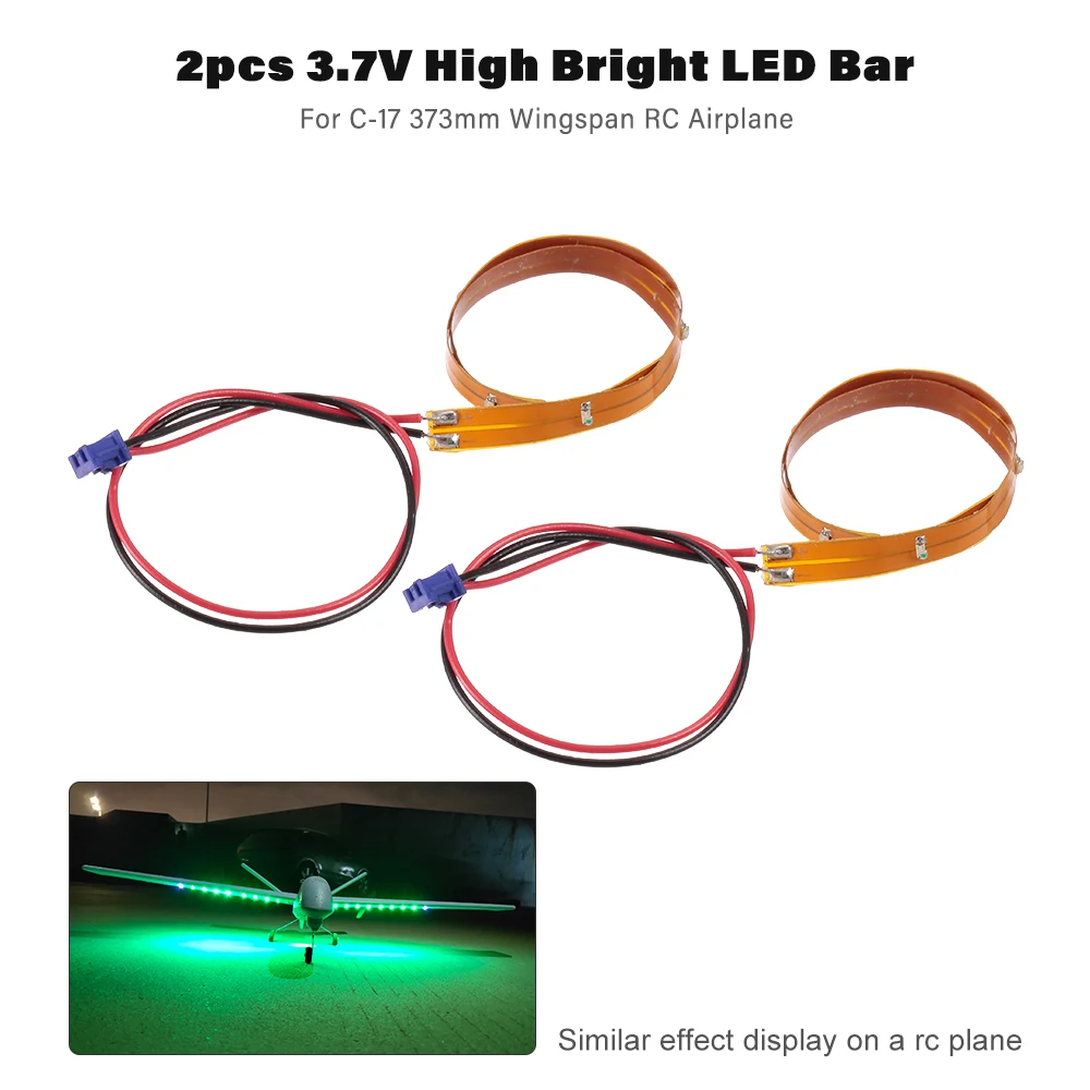 

2pcs 3.7V Transport Airplane LED Strip Light Bar Article Lamp Bar for C-17 Z51 2.4G 2CH RC Airplane Fixed-wing Aircraft