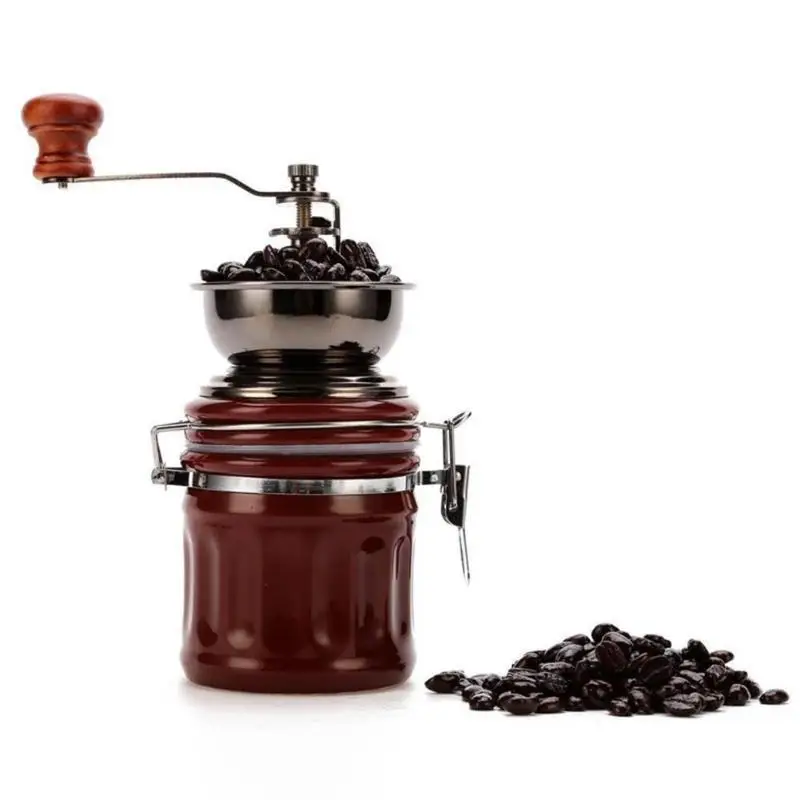 

New Ceramic Stainless Steel Manual Coffee Grinder Manual Bean Grinder Hand Coffee Grinding Machine Nut Spice Grain Burr Mill