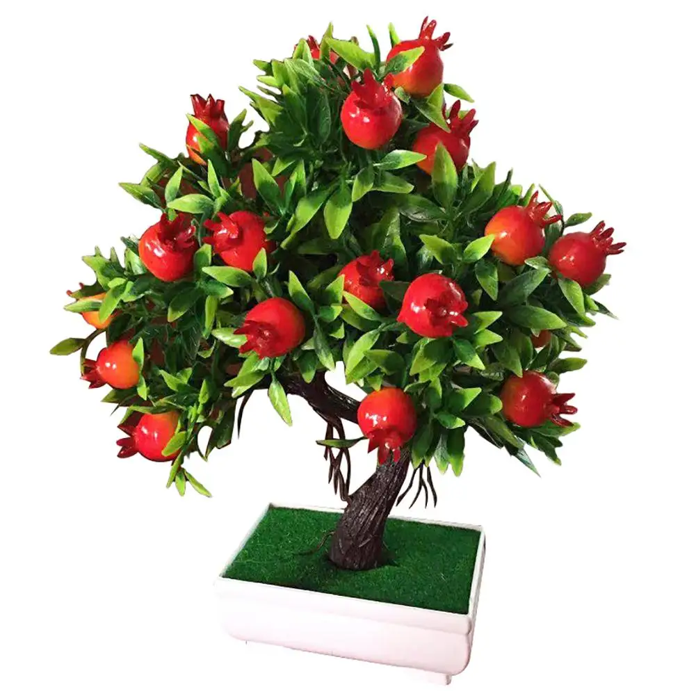Potted Artificial Tree Fruit Plant Bonsai Small Tree Pot Plants Bonsai Stage For Garden Hotel