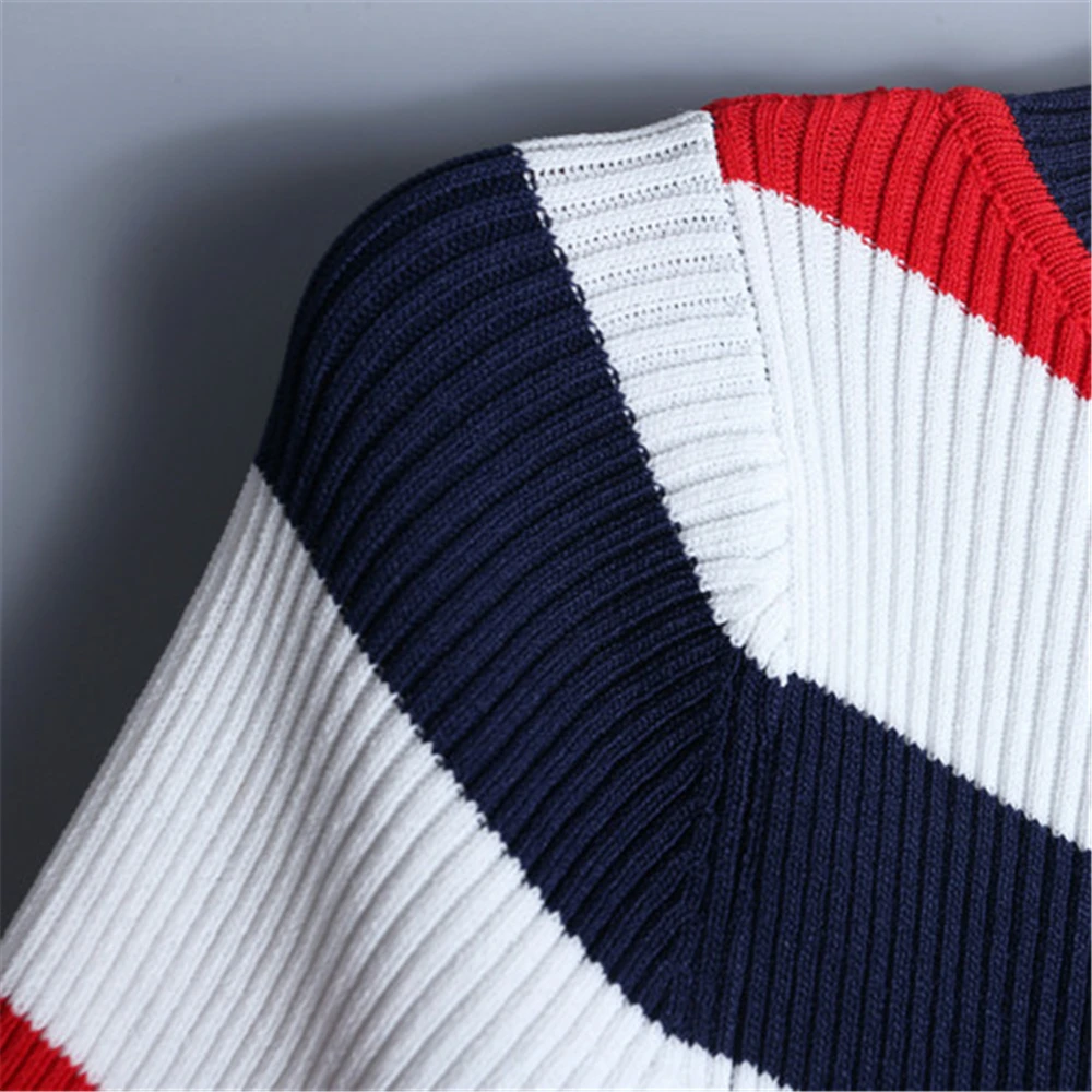 Ruffles Strickpullover Multicolor New Thin Runway T Top Sleeve Sweet Female Striped 2019 Jumper Design Shirt Short Women Summer shirt wUx1Pagx