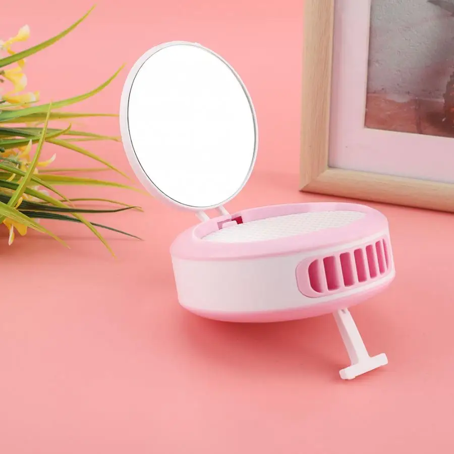 

Creative Desk top MINI mirror fan USB charging summer cool portable with mobile phone holder function desktop fan