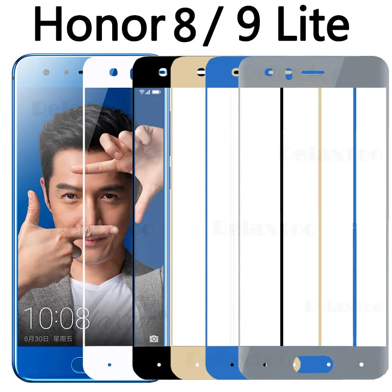 Закаленное защитное стекло с полным покрытием для Huawei honor 9 8 lite honor9 9lite серого