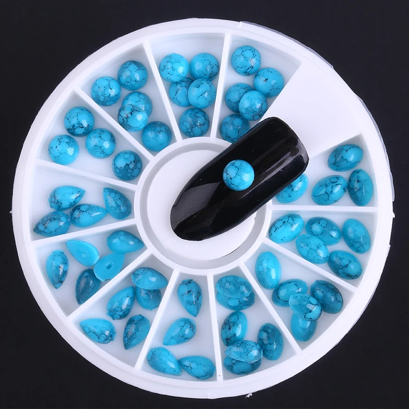Blueness 3D водные капельки дизайн ногтей украшения акриловые сверления DIY блестящие
