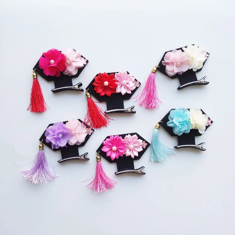 

Hot Sale 1PC New Styling Kids Barrettes Chinese princess DIY Hairpin Hair Girls Baby Lovely Flower Clip with Tassel