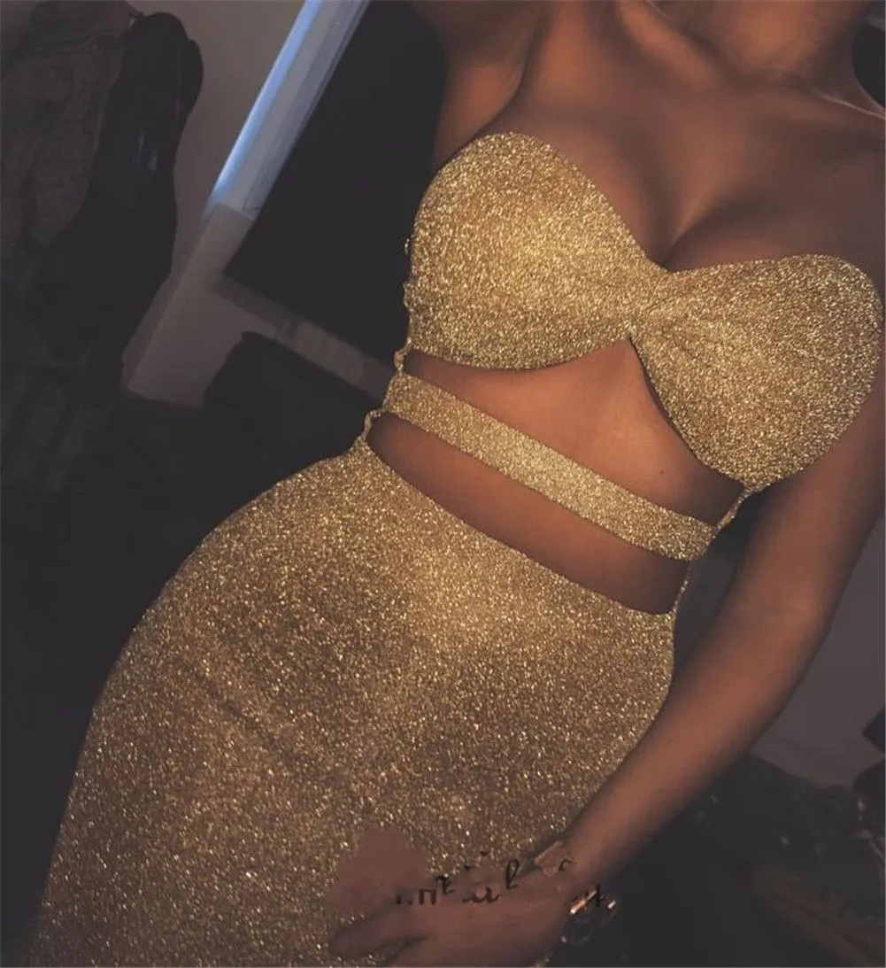 

Bralette Bodycon Dress Sleeveless Shinny Sequin Evening Party Dresses Summer Sundress Hollow Short Mini Dresses Vestidos Female